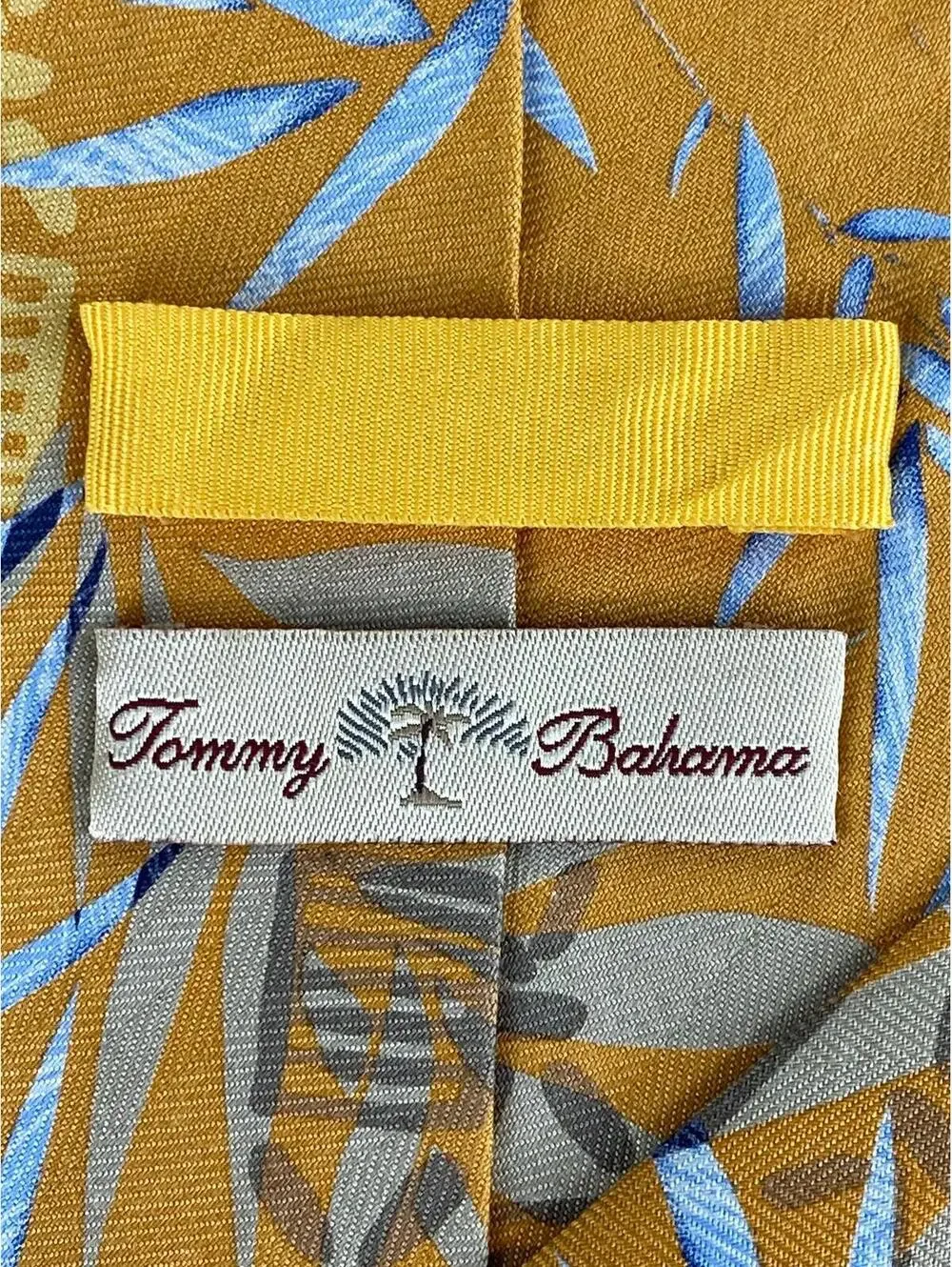 Tommy Bahama Men's‎ Silk Tropical Palm Yellow Blue Bamboo Beach Costal 56